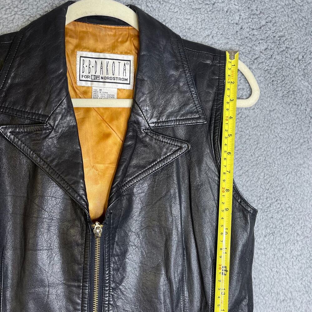 Vintage Leather Vest Womens Medium BB DAKOTA by BP NORDSTROM Black - Picture 4 of 16